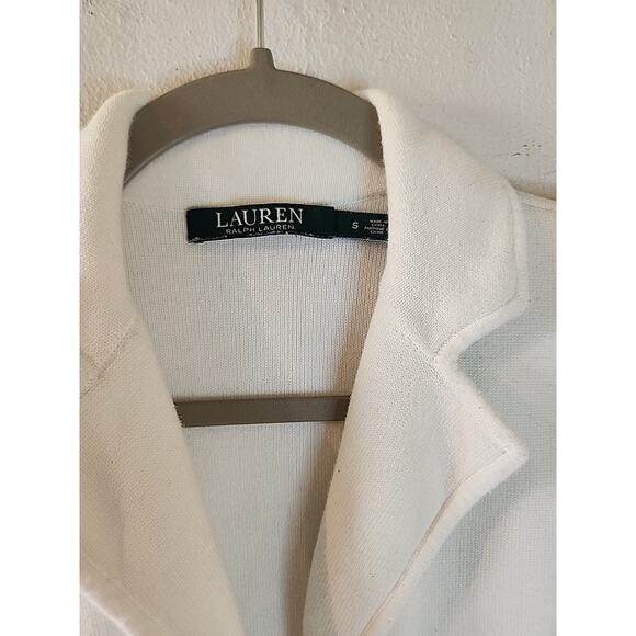 Lauren Ralph Lauren Women’s WhiteSolid 3 Button Blazer Jacket Blue Size Medium S - Picture 4 of 5